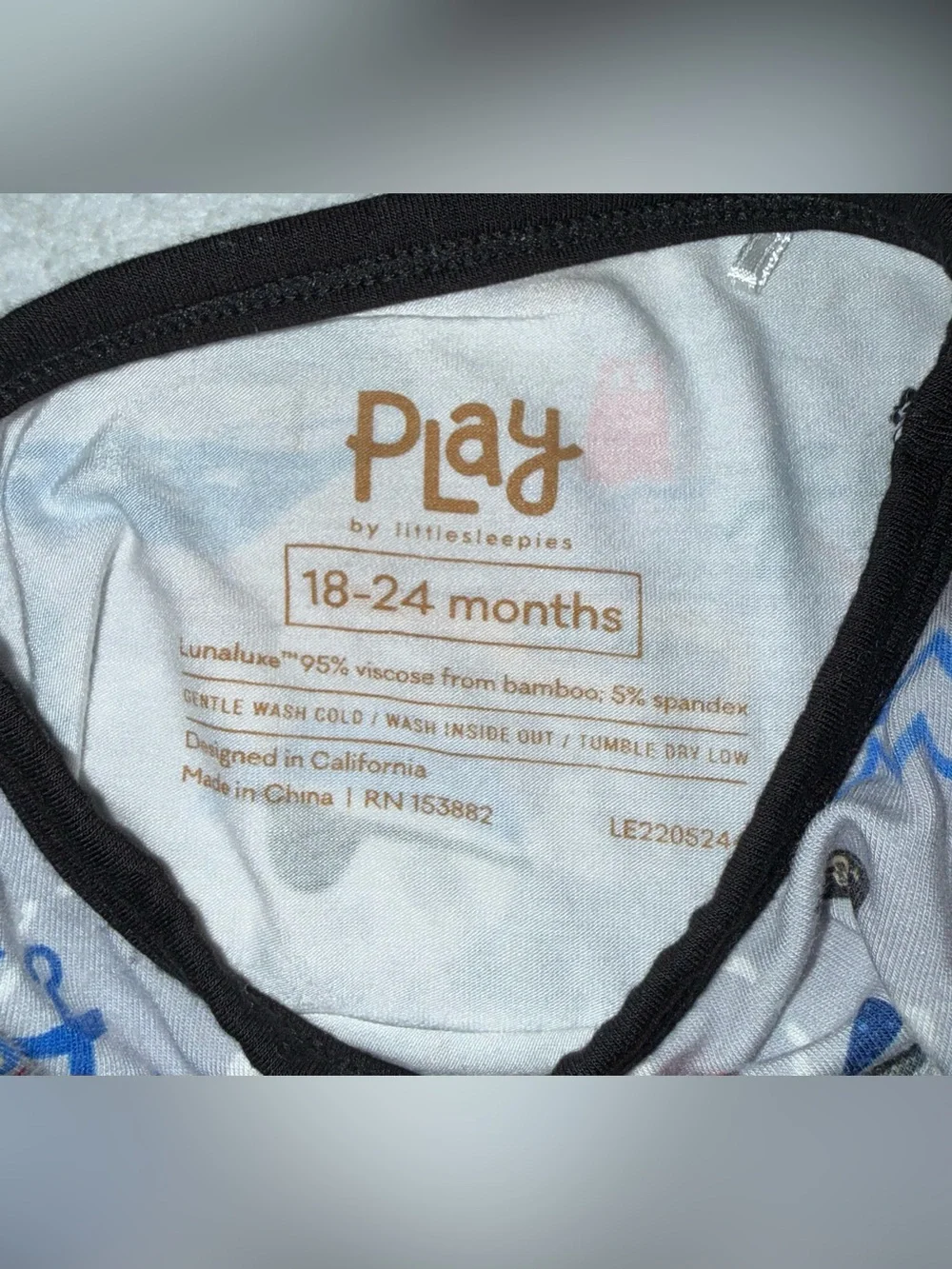 Little Sleepies “Pirate Map” kids bamboo pocket tee, size 18-24 mos